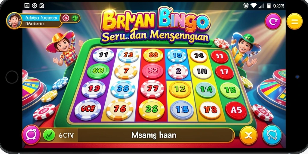 Tampilan gameplay Bingo yang penuh warna dan menarik.