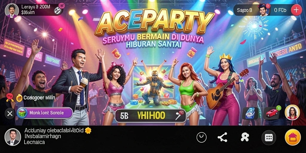 Tampilan gameplay seru dan menghibur di ACEPARTY.
