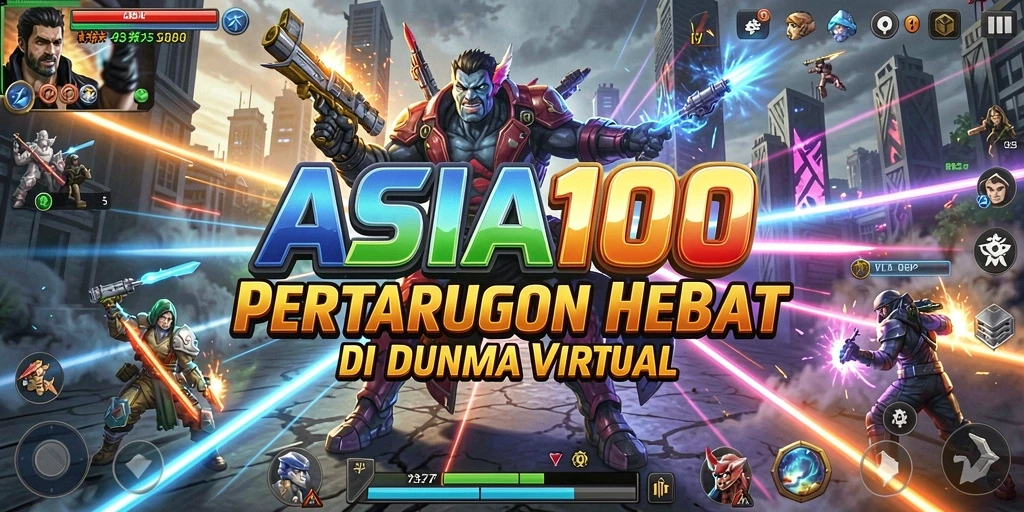 Screenshot gameplay ASIA100 dengan pertarungan karakter yang menegangkan.