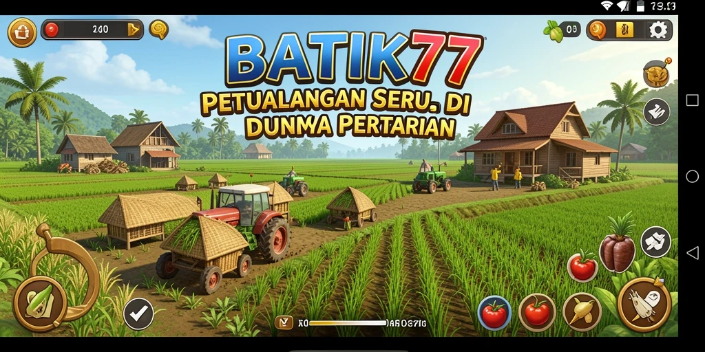 Tampilan gameplay menarik di dunia pertanian BATIK77.