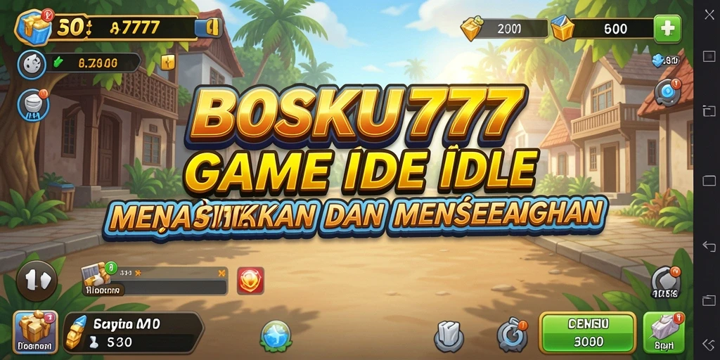 Screenshot menunjukkan gameplay mengelola sumber daya di BOSKU777.