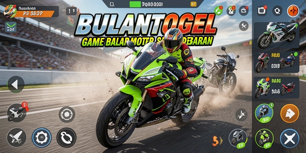 Tampilan menarik dari permainan balap motor yang menegangkan.