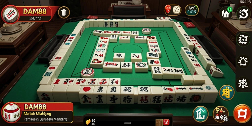 Tampilan screenshot gameplay DAM88 dengan visual Mahjong yang menarik.