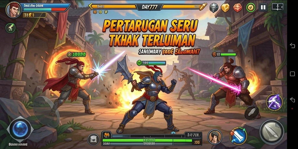 Tampilan gameplay seru yang penuh aksi dan petualangan.