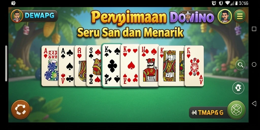 Screenshot DEWAPG menampilkan gameplay Domino yang mendebarkan dan interaksi pemain.