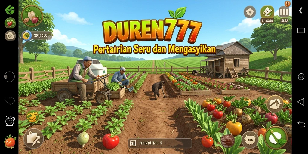 Screenshot DUREN777 menampilkan aktivitas bertani yang seru dan menarik.