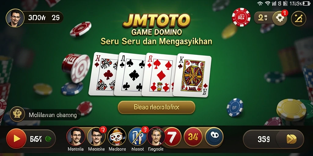 Gameplay seru JMTOTO menampilkan pertandingan Domino yang penuh strategi.