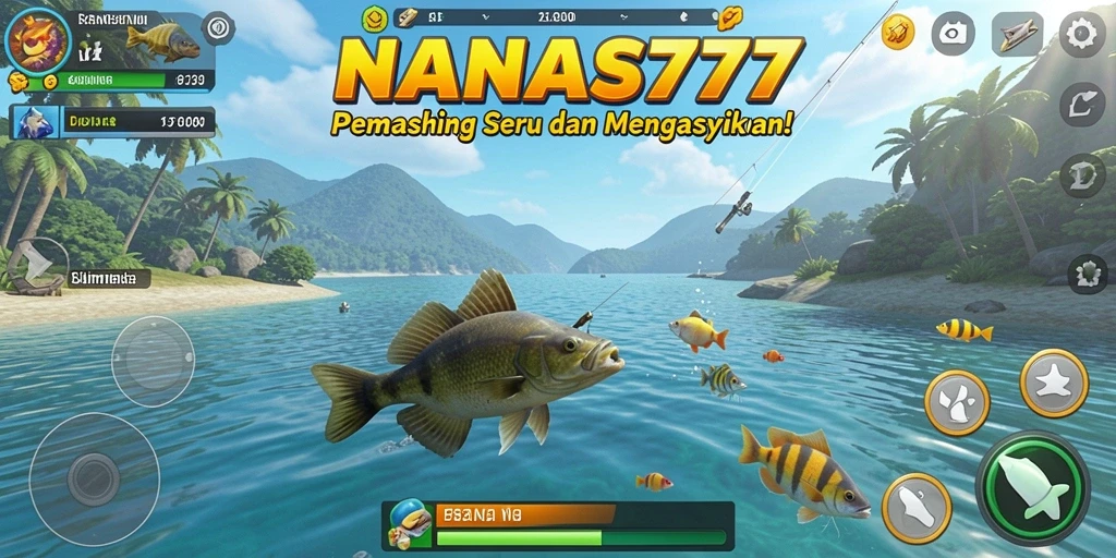 Tampilan gameplay NANAS777 yang menakjubkan dengan elemen memancing yang realistis.