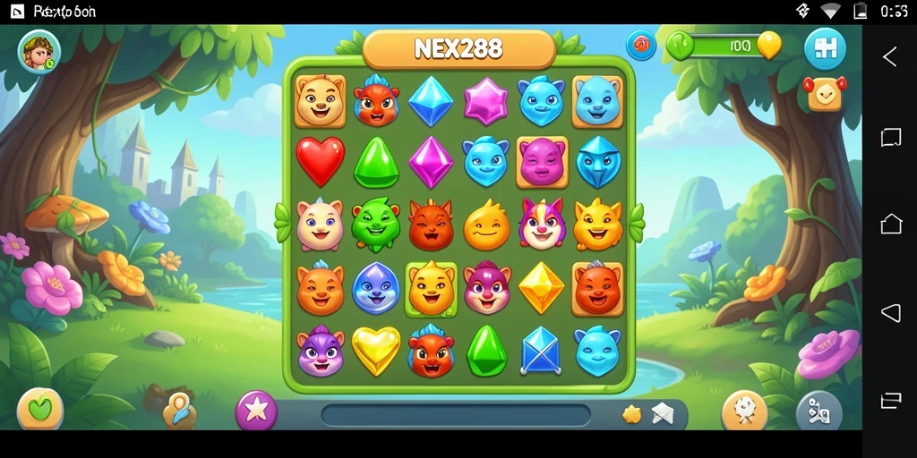Screenshot gameplay NEX288 yang penuh warna dan seru.