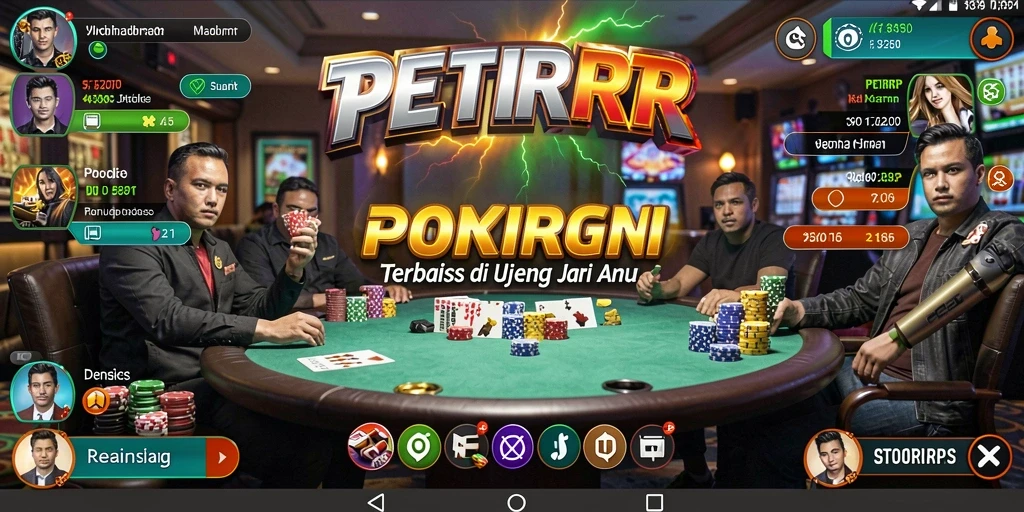 Tampilan gameplay yang menegangkan dalam sesi poker di PETIRRP.