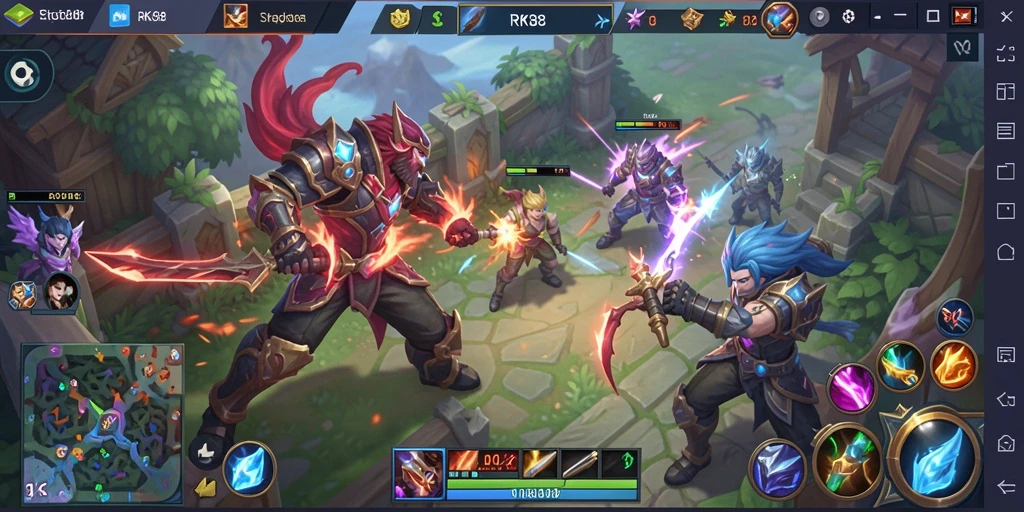 Tampilan menarik gameplay seru RK88 dengan aksi MOBA intens.