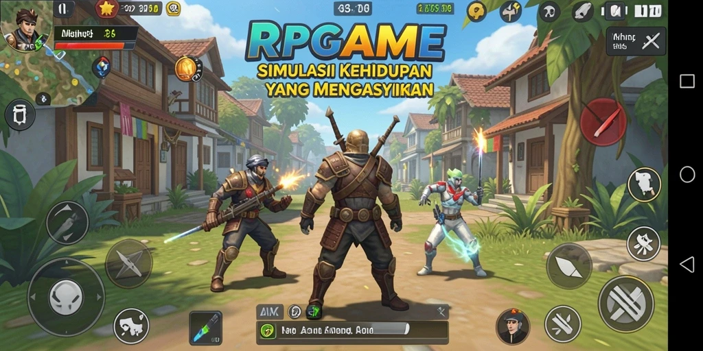 Tangkapan layar RPGAME menampilkan aksi seru dalam simulasi kehidupan.