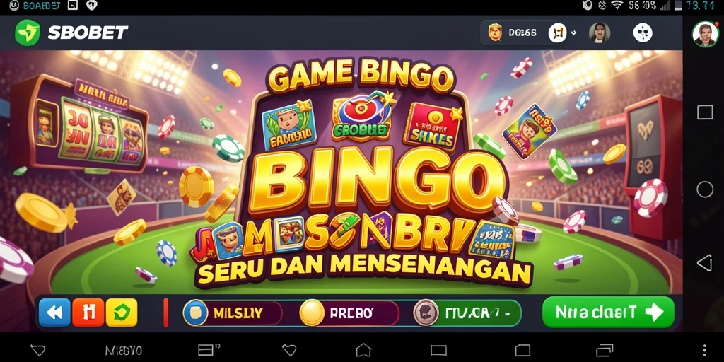 Screenshot utama SBOBET menampilkan keseruan gameplay Bingo yang interaktif.