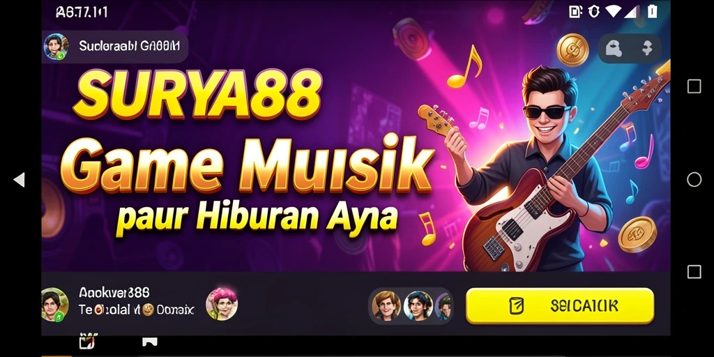 Tampilan gameplay <strong>SURYA88</strong> dengan berbagai pilihan lagu yang menarik.