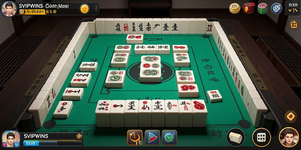 Screenshot gameplay SVIPWINS yang menunjukkan keseruan bermain Mahjong.