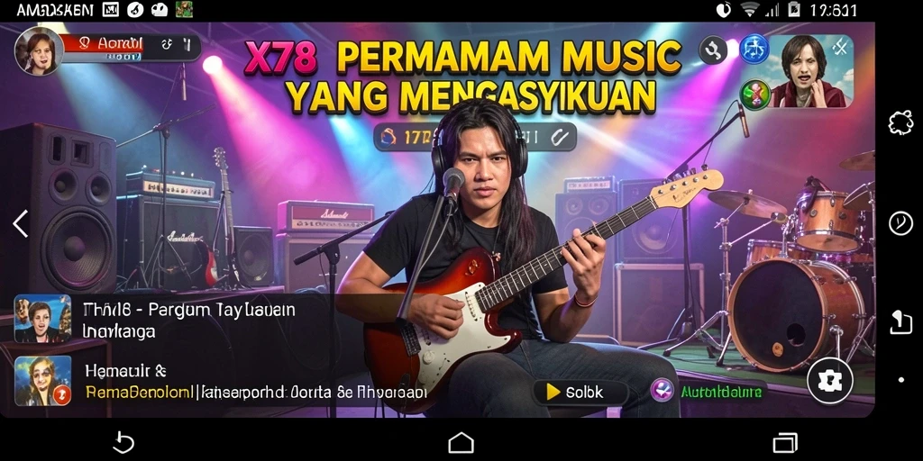 Tampilan gameplay X78 dengan berbagai lagu dan tantangan menarik.